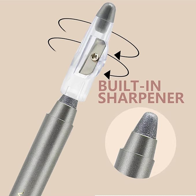 Dark Gray Shimmer Eyeshadow Stick,Blendable Creamy Eye Brightener Stick, Waterproof Eyeshadow Pencil Long Long Lasting Crayon, Smooth Shimmer Eye Shadow Highlighter Eye Liner Makeup.#1