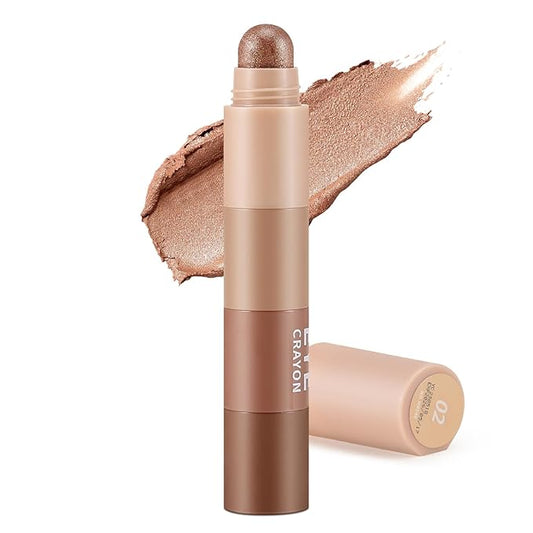 4 Color Eyeshadow Pencil, Creamy Matte Eye Shadow Pen, Face & Eye Highlighter Pen, Highly Pigmented Crayon Nude Eyeshadow