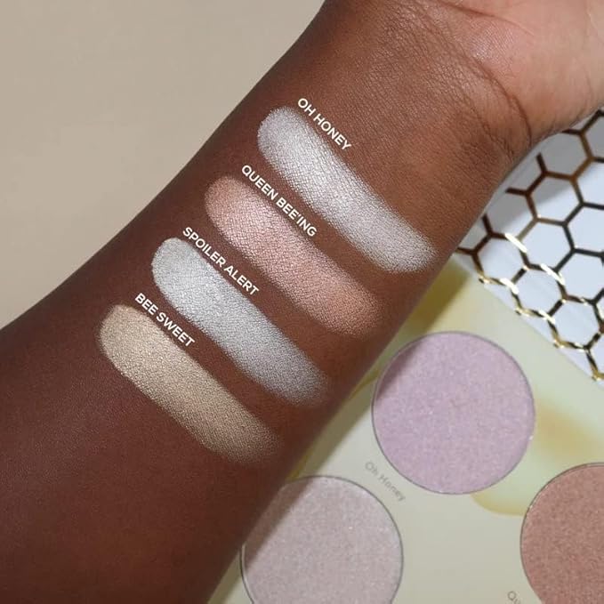 Beauty Bakerie Highlighter Makeup Palette for Women, Blendable Highly Pigment Contour Palette for Natural Glow, Powder Makeup for Face & Cheek, 4 Shimmer Shades, Milk & Honey