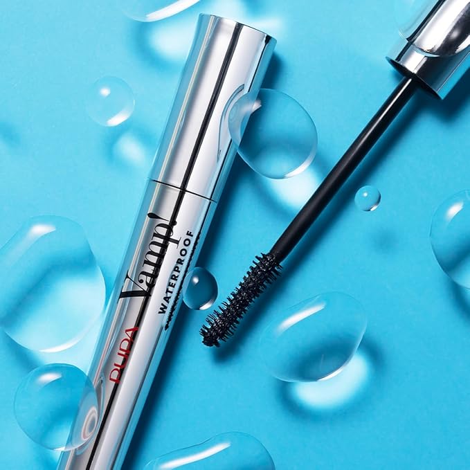 Pupa Milano Vamp! Waterproof Mascara - Add Extreme Volume and Length to Lashes - Serum-Infused Formula Promotes Thicker Lash Appearance - Smudge, Clump, and Water Resistant - 001 Extra Black - 0.3 oz