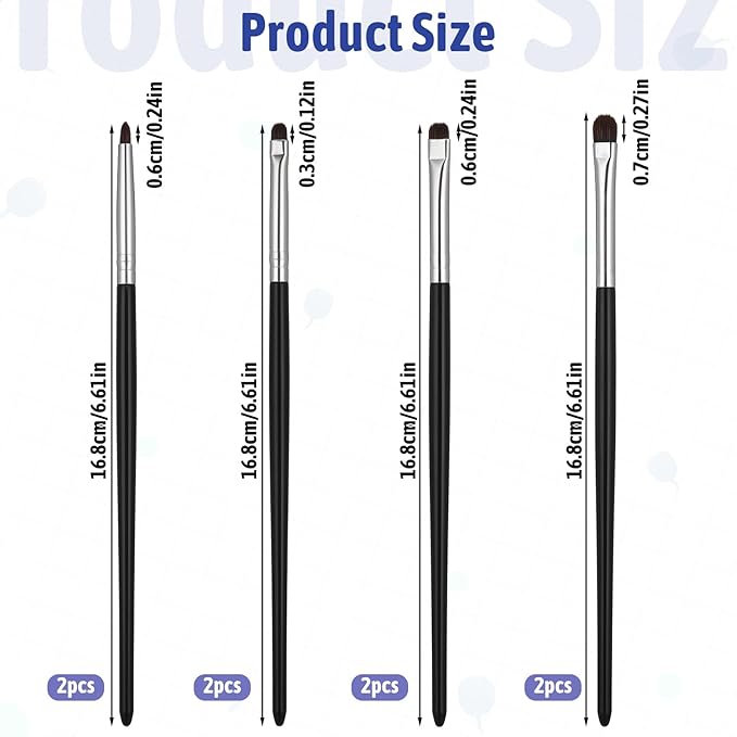 8 PCS Eye Makeup Brushes, Small Makeup Brush Set Mini Eyeshadow Brush Eyeliner Smudge Blending Concealer Smudge Make Up Brushes for Powder Gel Cream Liquid Concealer Corner Highlighter (Black)