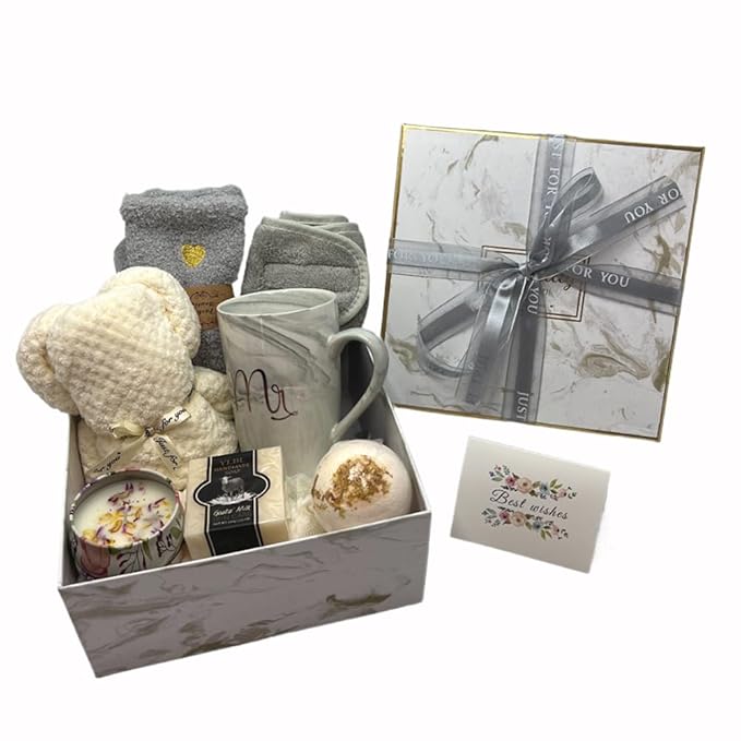 Spa Gift Baskets for Women,Luxury Self Care Gifts for Mom,Get Well Soon Gifts for Friend,Thank You Relaxing Box Gifts for Women 20th,30th,40th,50th,60th 70th 75th Birthday,Anniversary