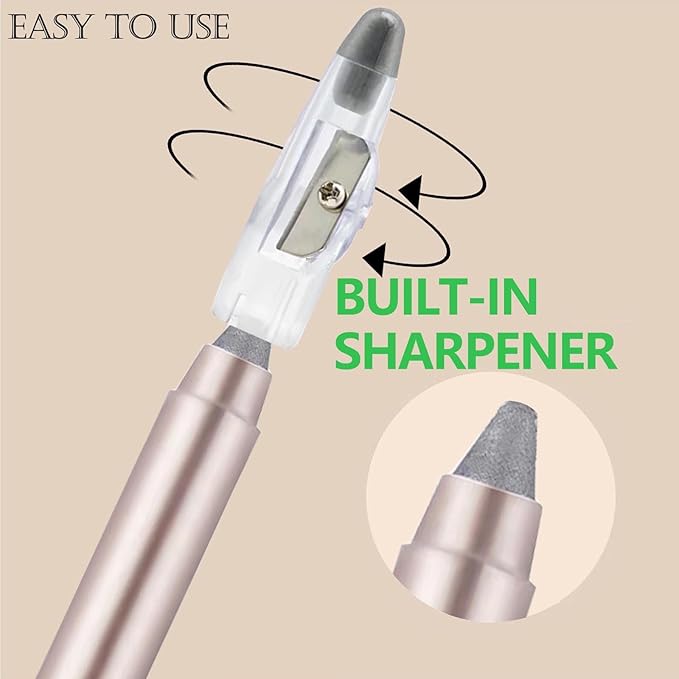 Gray Eyeshadow Stick, Blendable Creamy eyeshadow Eye Brightener Stick, Waterproof Eyeshadow Pencil Long Lasting Crayon, Smooth Shimmer Eye Shadow Highlighter Eye Liner Makeup.#B01 gray shimmer