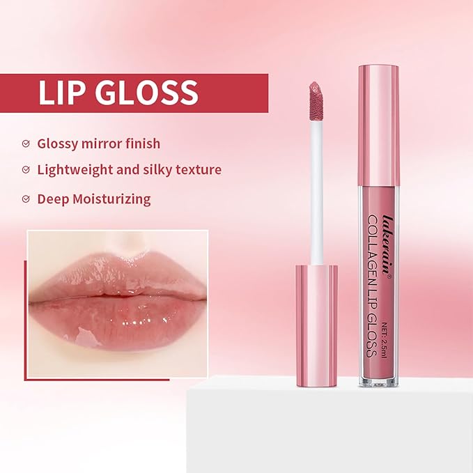 3PCS Lip Liner and Lipstick Combo Set - Matte Lip Liner Pencil, Velvet Matte Lipstick & Hydrating Collagen Lip Gloss - Long-Lasting, Smudge-Proof, High Pigment Nude Brown Lip Makeup Kit (Set 4, 3)