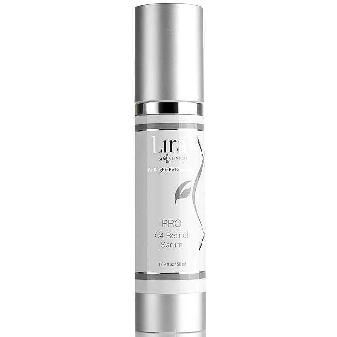 Lira Clinical Pro C4 Retinol Serum - Anti Aging Face Serum with Plant Stem Cells - Vitamin C with Licorice and Olive Extract - Perfect for Acne Prone Skin - 1.69 Ounce