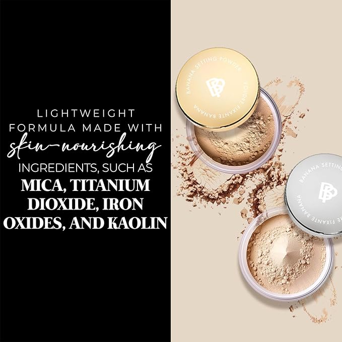 Bellapierre Banana Setting Powder – Color-Correcting Brightening Powder, Matte Finishing Tint, Translucent Under-Eye Baking Makeup, Lightweight Talc-Free Formula - Medium - 0.14 Oz