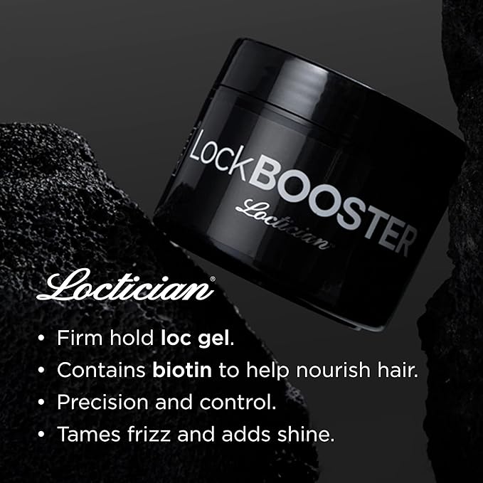 Style Factor Lock BOOSTER Loctician Silver Premium Pomade with Biotin – Max Hold, Expert Styling Gel for Locs, Twists, Braids – for All Hair Types 10.1 oz