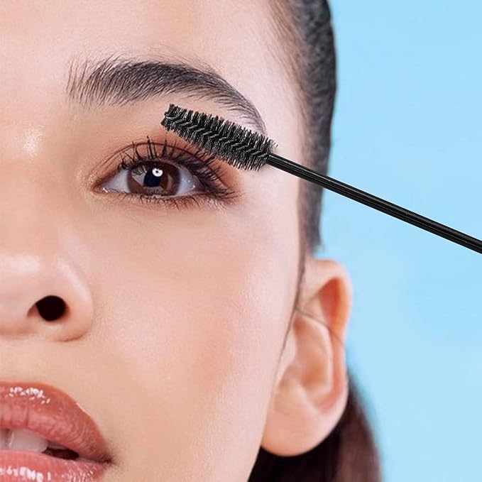 COCIDE 500Pcs Black Eyebrow Brush Eyelash Comb Lash Brushes Disposable Mascara Wands Lash Spoolies for Eyelash Extensions Supplies Makeup Applicators