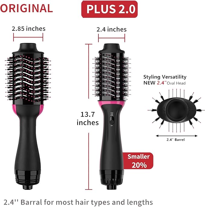 Hair Dryer Blow Dryer Brush in One, Professional Hot Air Brush 4 in 1 One Step Hair Dryer and Styler Volumizer with Negative Ion for Drying, Straightening, Salon for All Hair Types