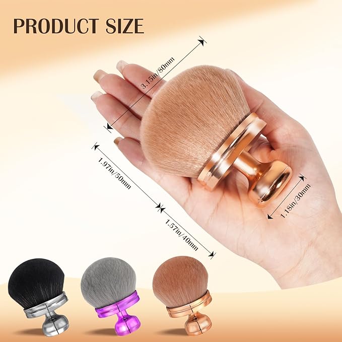 Extra Large Tanning Brush Self Tanner Brush 3.2inch Kabuki Tanning for Self Tan Back Applicator Wide-headed Blend Blur Body Makeup Kabuki Foundation Body Tanner With Drawstring Bag (silvery)