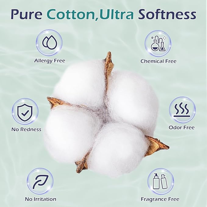 Disposable Face Towel, Clean Towel, Extra Large 12" x 10", Soft Dry Wipe Face Wash, Makeup Remover, Biodegradable Towelette for Sensitive Skin 320 Count (4 Pack)