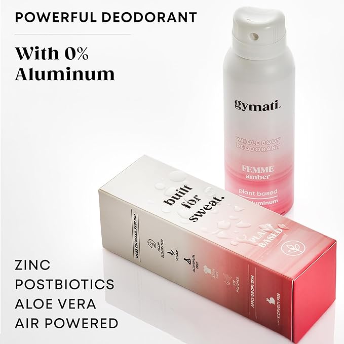 Gymati Natural Deodorant Body Spray Aluminum Free - Women - Pack of 3