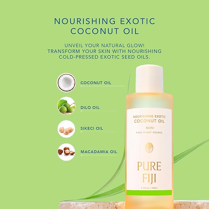 PURE FIJI Nourishing Exotic Coconut Body Oil, Noni (7.7 fl oz/230ml)