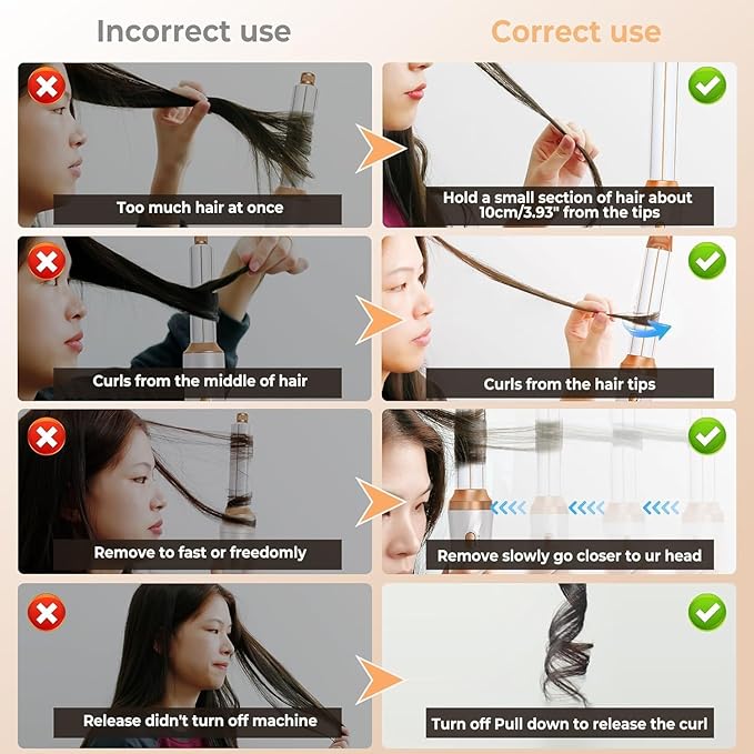 6 in 1 Hair Dryer Brush, Upgrade Detachable Blow Dryer Brush Air Styler Wrap Air Curler, Negative Ion Blow Dryer Hot Styler, Travel Hair Styling Tool for Straight/Curl/Drying/Smoothing