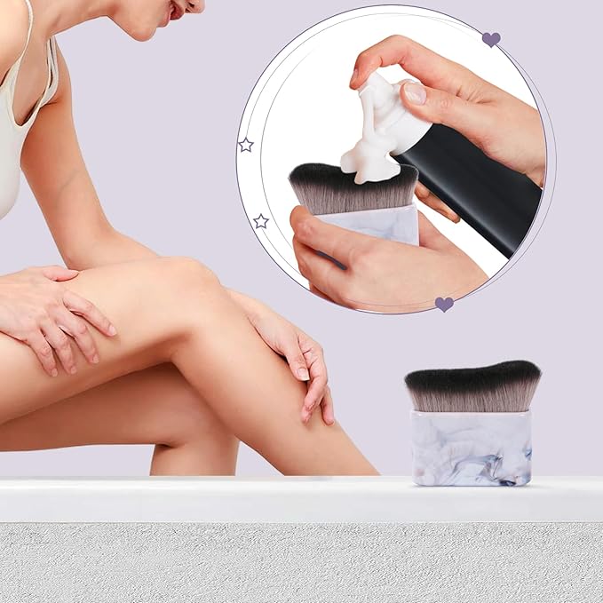 UNIMEIX Self Tanner Brush Sunscreen Body Makeup Brush Kabuki Blend Applicator Spray Tan Blending Beauty Brush for Body Coverage Perfector(White)