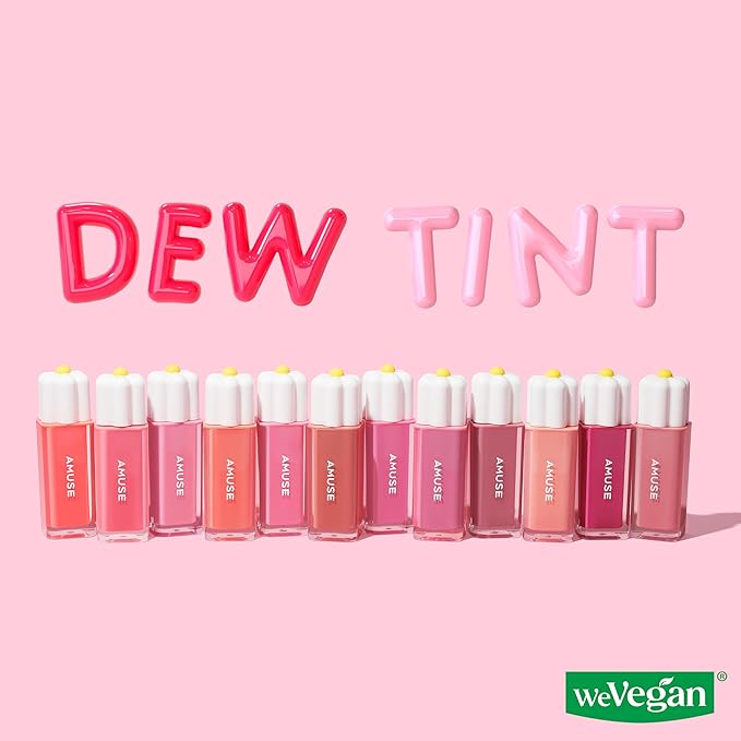 Amuse SEOUL Daisy Flower Dew Tint 13 DEW BOKSOONGA | 35% High-moisture Water Tint, Long-lasting, Vitamin E Acetate, Moisturizing, No Peel Off, Lip Treatment, Non Sticky, Korean Lip Tint for Dry Lips