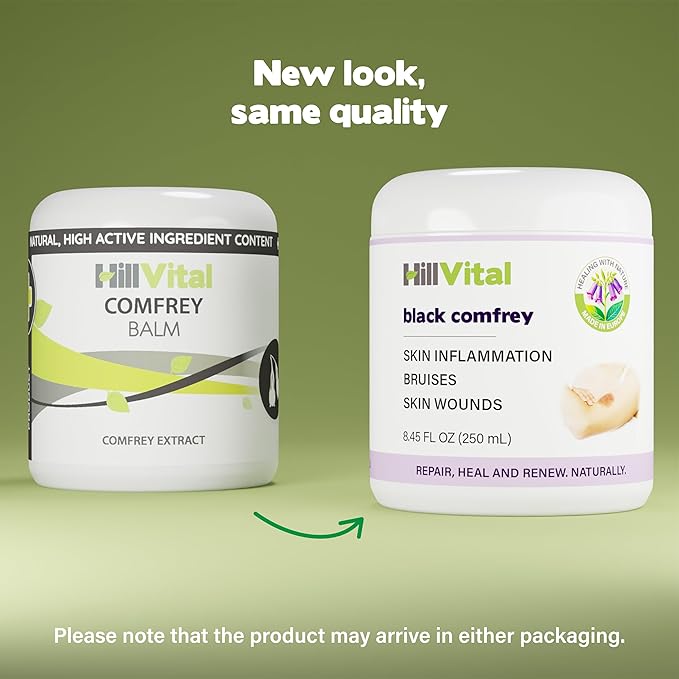 HillVital Bruise Cream Extra Strength, Fast Healing for Thin Skin - Premium Bruise Gel, and Comfrey Salve for Bone Healing, Herbal Salve Comfrey Balm for Pain, Moisturizing Bruse Formula Scar Cream