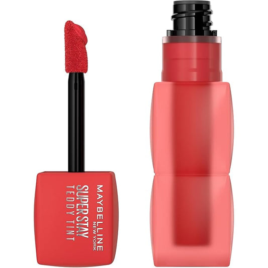 Maybelline Super Stay Teddy Lip Tint, Long Lasting Matte Lipstick For Up To 12HR Wear, Coquettish, 1 Count