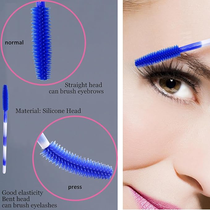 BIHRTC 100PCS Mascara Wands Disposable Lip Applicators liner Brushes Makeup Tools Silicone Eyelash liner Brushes Lip Brushes for Women Girls Salon Beauty Cosmetic Make Up Tool