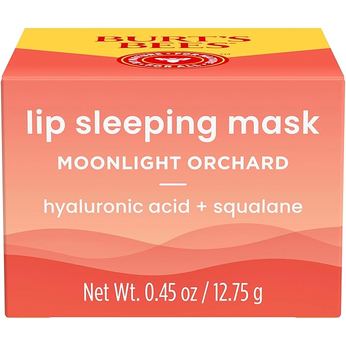 Burt’s Bees Back To School Dorm Essentials, Moonlight Orchard Lip Sleeping Mask, With Hyaluronic Acid and Squalane Moisturizer To Instantly Hydrate Lips, Overnight Lip Mask, Lip Treatment, 0.45 oz.