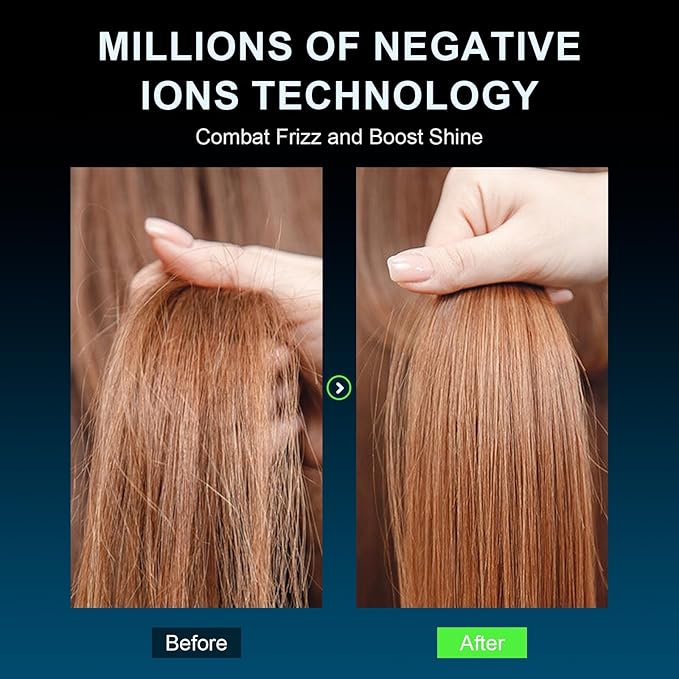 Dual Voltage Travel Hair Dryer Brush, 2 Inch Oval Hot Air Brush, One Step Travel Hair Styler/Volumizer/Straightener/Curler, European Blow Dryer Brush with Universal Adapter