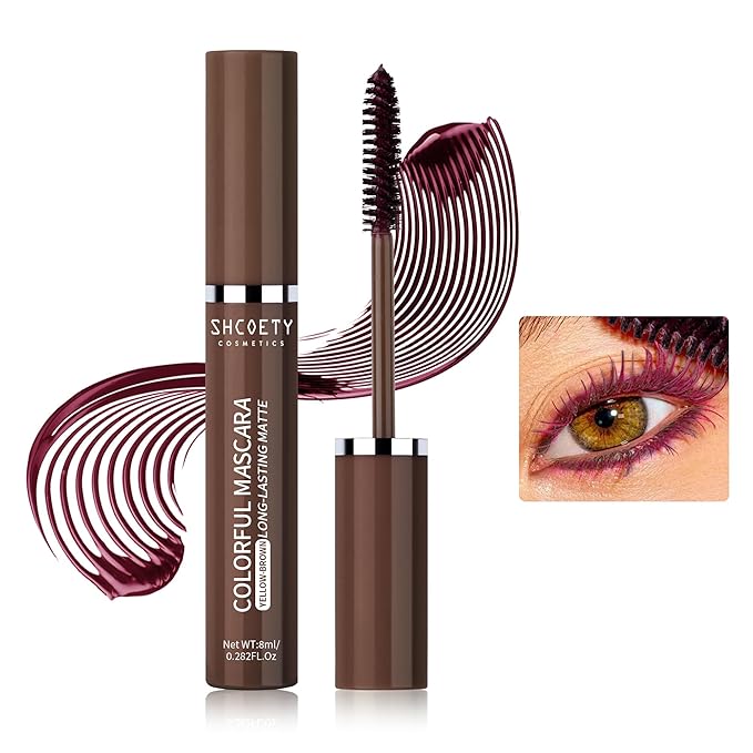 Brown Mascara Makeup, Volumizing, Lengthening, Defining, Multiplying, Smudge-Proof Formula, Long-Lasting Curl Eye Makeup