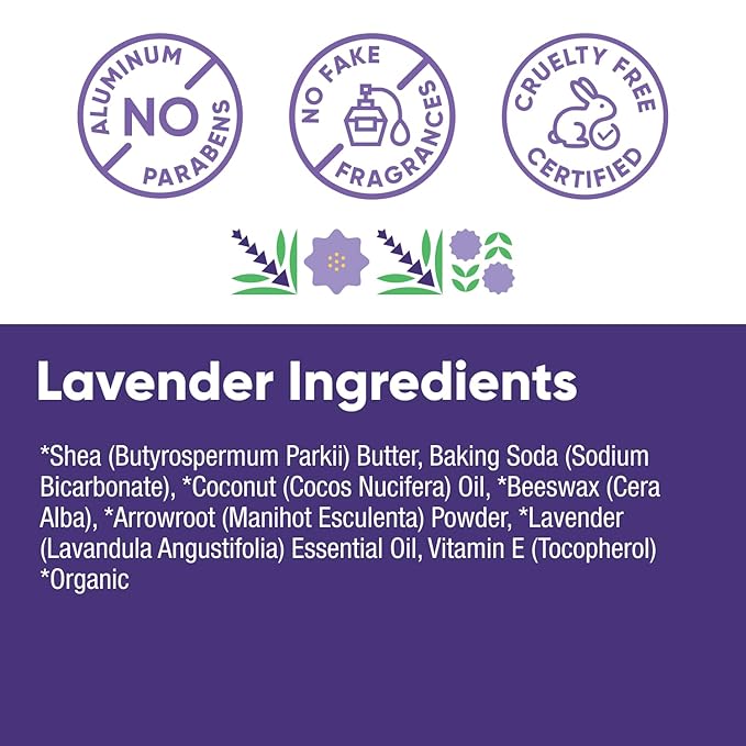 Pretty Frank Natural Aluminum-Free Deodorant Stick, Lavender (1-Pack) | All-Day Odor Control for Women & Men | Effective, Skin Soothing Formula with Safe, Organic Ingredients and Essential Oils