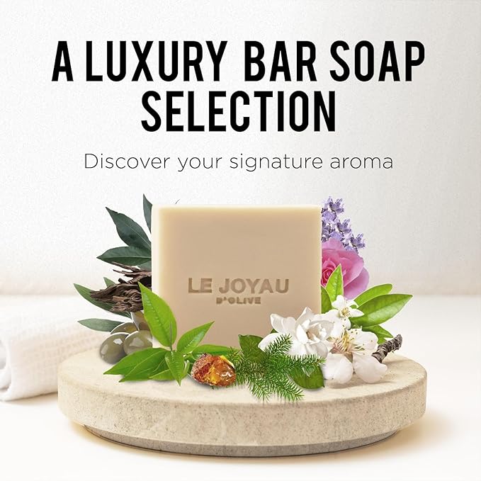 LJO No Synthetics All-Natural Soap | Scented with Essential Oils | No Artificial Fragrances | Minimal Ingredients | Luxury Soap for Men & Women | 100% Biodegradable | Gift Pack of 3