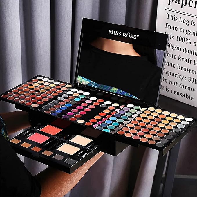 190 Colors Professional Makeup Kit for Women Full Kit, Pallet,All In One Gift Set girls, include Eyeshadow/Facial Blusher/Eyebrow Powder/Eyeliner Pencil/Mirror/makeup brush(004N)