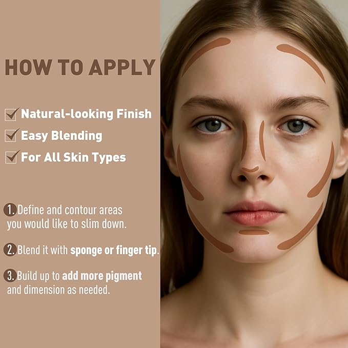 FV Cool Toned Contour Stick, Blendable & Smooth, Natural Finish, Waterproof & Long Lasting Face Shaping Makeup for Beginners, For Fair/Light Skin Tones, Cruelty-free, 01 Amber