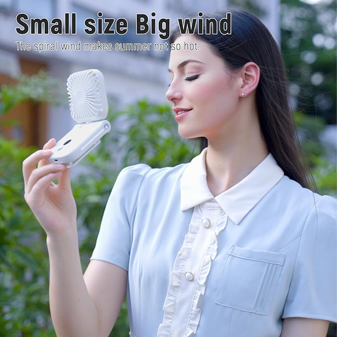 Mini Portable Handheld Clip On Rechargeable Personal Hand Fan with LED Display, Pocket Battery Operated 100 Speeds Adjustable Small Fan for Travel/Outdoor/Concerts/Lash/Makeup/Gift (pink)