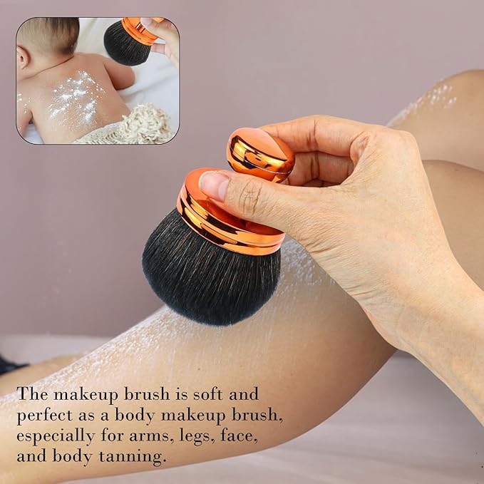 Extra Large Body Makeup Brush - Self-Tanning Applicator for Effortless Tan Blending on Legs and Back - Versatile Sunscreen Brush for Face and Body Beauty (rose gold)
