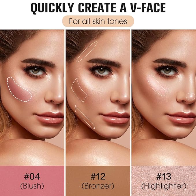 16 Colors Contour Palette Make up - Blush Highlighters Bronzer Powder All in one Makeup Palettes Contour Kit - Face Cosmetics Gifts for Women Beauty for Festivals (SET1)