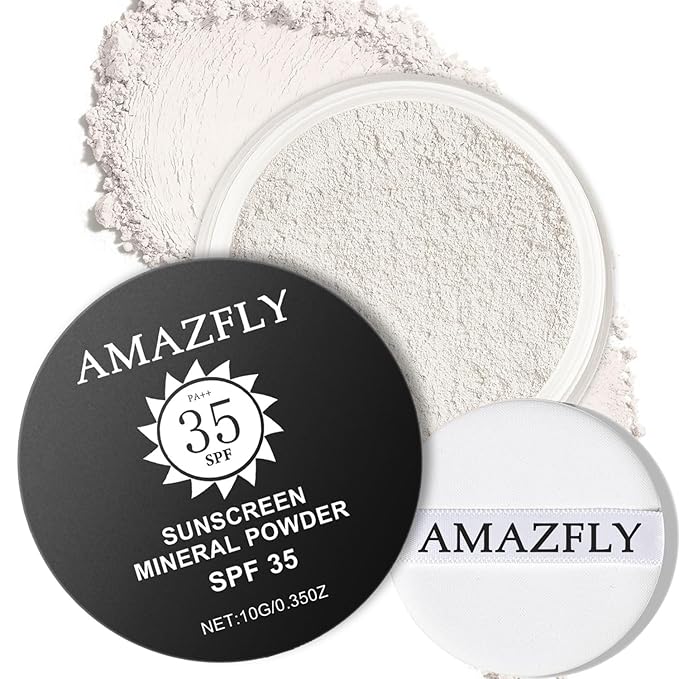 Mineral Setting Powder, SPF 35, Talc-Free Lightweight Loose Powder for a Smooth & Matte Finish - Oil Free, Skin-improving Mineral Blurring Finishing Powder (#03 White Setting Makeup)