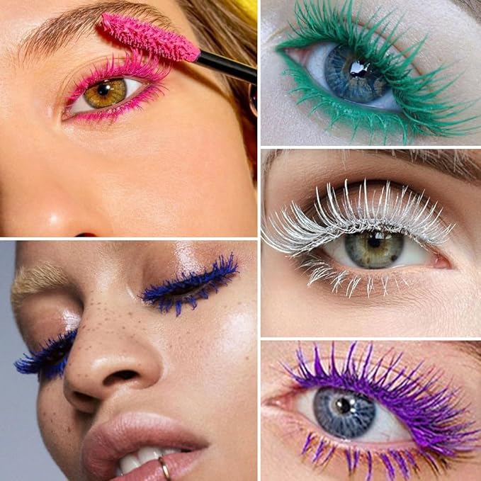 Purple mascara for eyelashes Waterproof,Royal Eyelash Mascara Long lasting Charming Voluminous Cruelty Free Vegan Eye Makeup Eyelashes for Women (Purple)