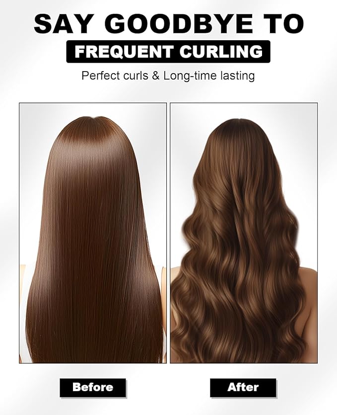 1 1/2 Inch Curling Wand,Ceramic Tourmaline Curling Iron Wand Professional for Beach Wave,Hair Curler Wand with No Clamp for Quick Styling,12 Adjustment Temperature,60 Minutes Auto Shut Off