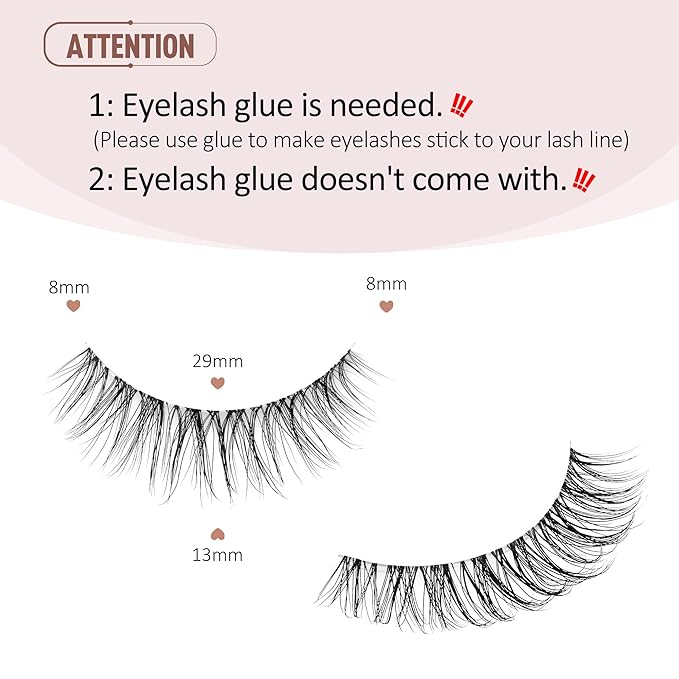 Onlyall Clear Band Lashes Natural False Eyelashes C Curl Lashes Fake Eyelashes Natural Lashes H18