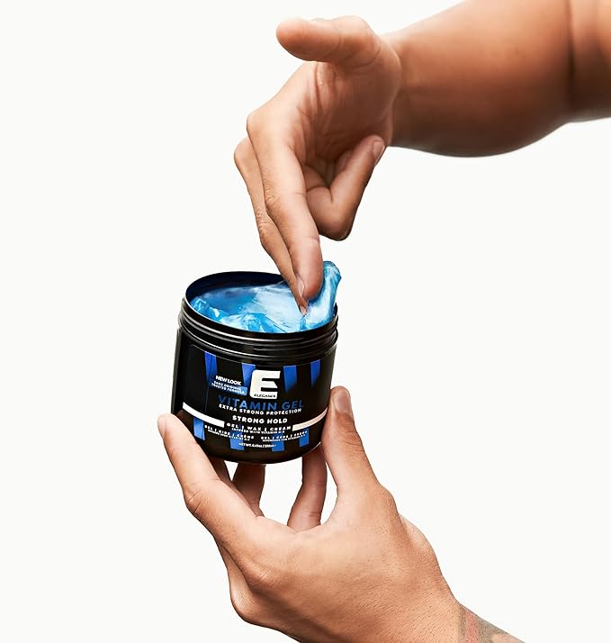 Elegance Vitamin Gel, 8.45 Oz, Infused with Vitamin Pro-VB-5, Strong Hold Gel, Maximum Hair Protection and Natural Long Lasting Shine