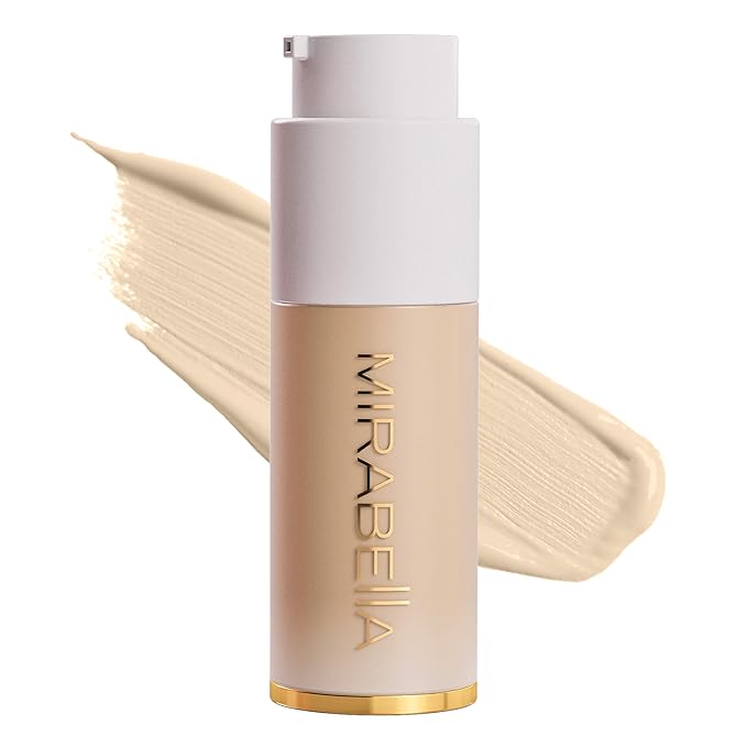 Mirabella Invincible For All HD Liquid Foundation - Anti-Aging Full Coverage Liquid Face Makeup - Moisturizing, Hydrating & Lightweight Foundation for All Skin Types (Ivory I30)