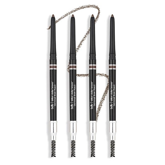 bdb Universal Eyebrow Pencil - Precision Tip & Spoolie, Waterproof, Define Shape & Fill Brows, 4-Pack