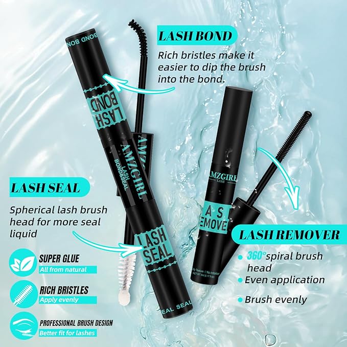 Lash Extension Kit,DIY Eyelash Clusters Kit 168Pcs with Lash Bond and Seal Glue Waterproof,Eyelashes Remover for Lash Cluster Extensions Kit for Beginner,Lashes Applicator Tool(Medusa,D-Mix8-16mm Kit)