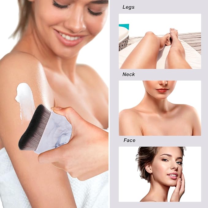 UNIMEIX Self Tanner Brush Sunscreen Body Makeup Brush Kabuki Blend Applicator Spray Tan Blending Beauty Brush for Body Coverage Perfector(White)