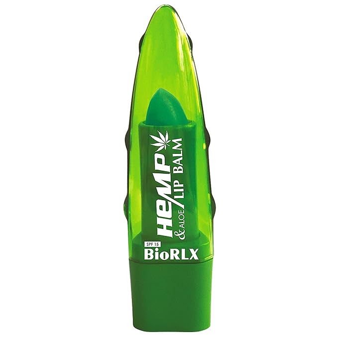 BioRLX 99% Purity Aloe Vera Lip Balm - Natural Moisturizing Unisex Lip Care for Hydrated and Radiant Lips (Hemp Oil & Aloe Vera, 0.12 Ounce (Pack of 1))