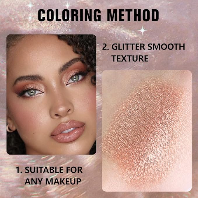 Kaely Pressed Single Eyeshadow Makeup, Amber Rush Shimmer Highly Pigmented Monochrome Eye Shadow Palette, Waterproof Neutral Powder Mini Eyeshadow, sombras para ojos, Lightweight Blendable, 21