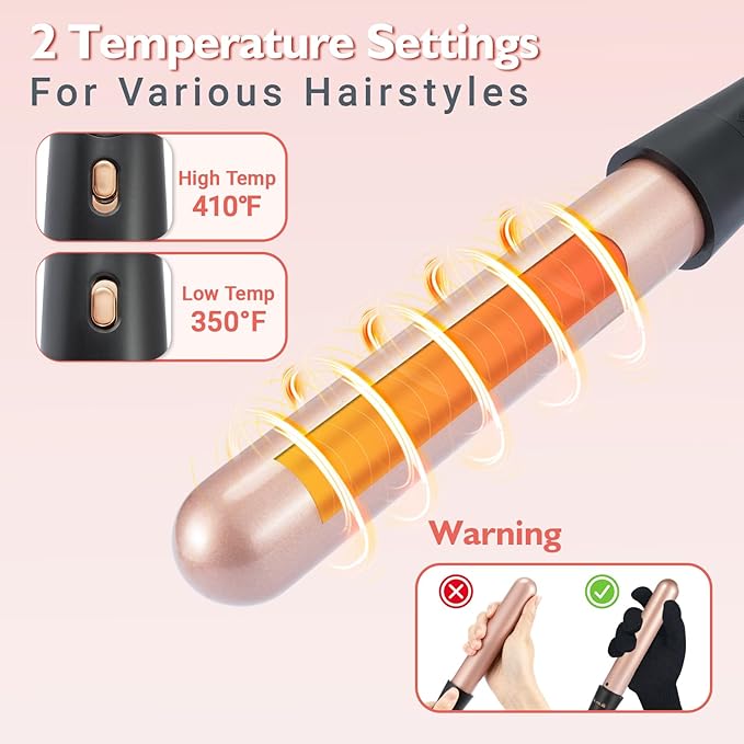 Ideal Swan 8 in 1 Curling Iron Set, Hair Curler Set with Curling Brush and 7 Interchangeable Ceramic curlers Wand (0.35"-1.25”), Hair Curler for Women All Hair Types and Travel Use, Gifts for Women