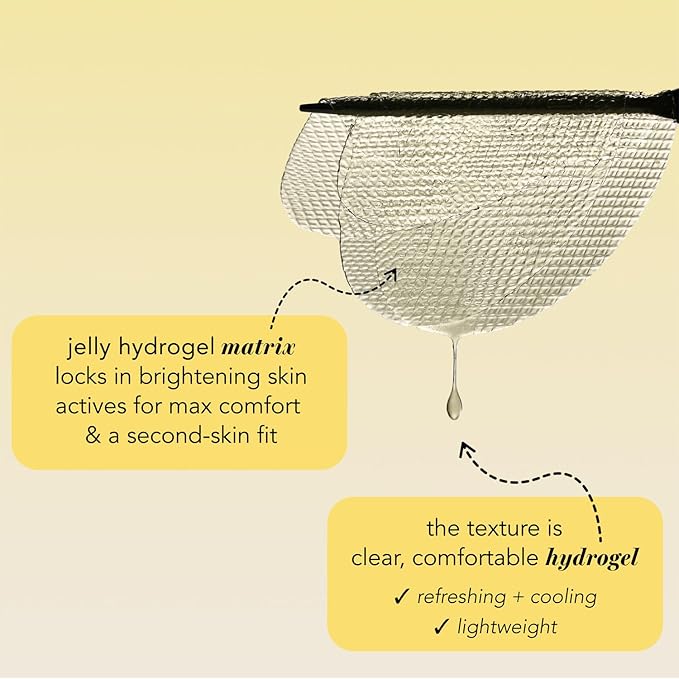 Saturday Skin Yuzu Vitamin C Hydrogel Mask for Glass Skin, Cooling, Deep Hydration,Firming, Reduce Redness Daily & Overnight Mask Suitable for All Skin Types, Korean Skincare, 4EA