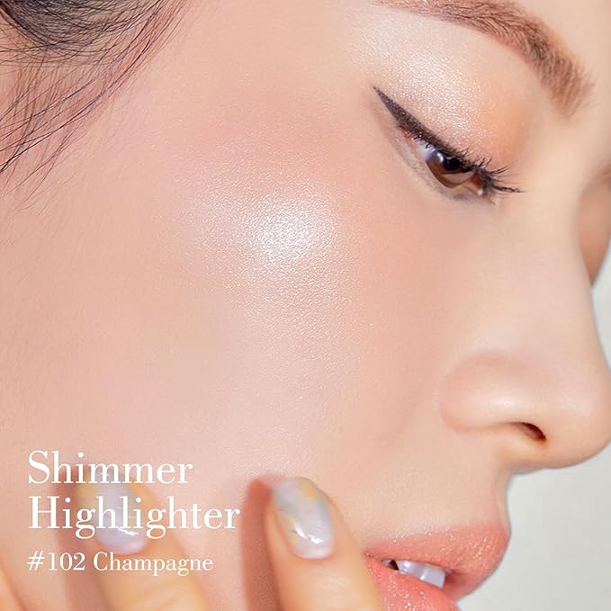 KYDA Champagne Highlighter Stick, Sheer Shimmer Glow Face Highlighter, Radiance Balm for Glass Skin, Lightweight Creamy Multiuse Makeup Stick, Buildable Watercolor Makeup Balm