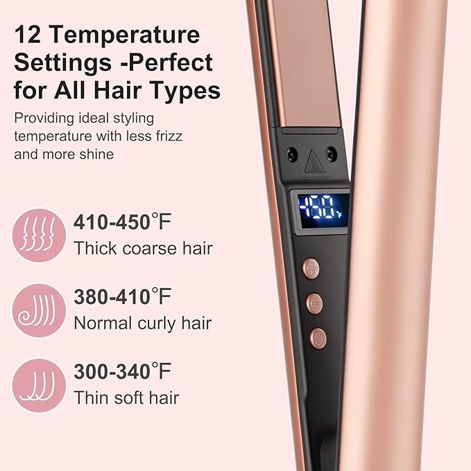 Mini Flat Iron, Ceramic Mini Hair Straightener for Short Hair, Curls Bangs, Small Flat Irons Dual Voltage for Travel, Shinier & Smooth