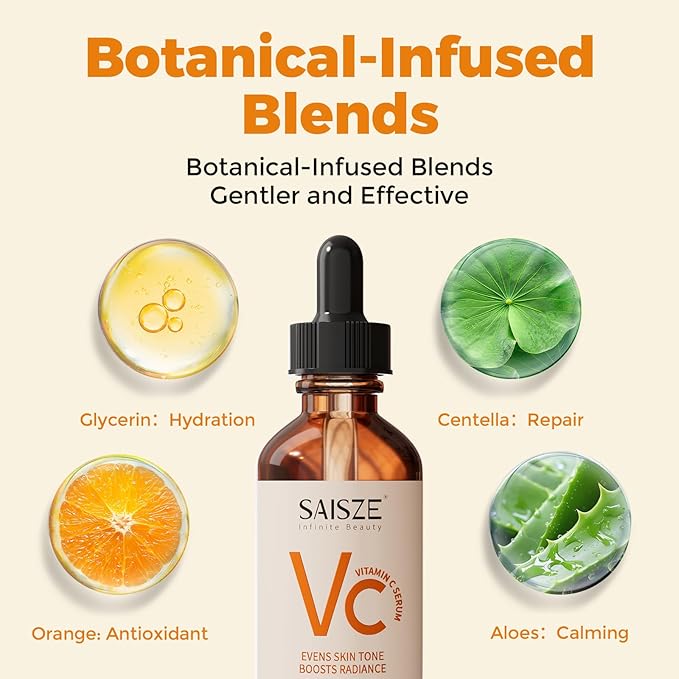 Vitamin C Serum for Face, Valentines Day Gifts for Her, Facial Serum for Dark Spot, Skin Care Gifts for Women, Christmas Stocking Stuffers, Anti Aging with Vitamin C, Hyaluronic Acid, 60ml