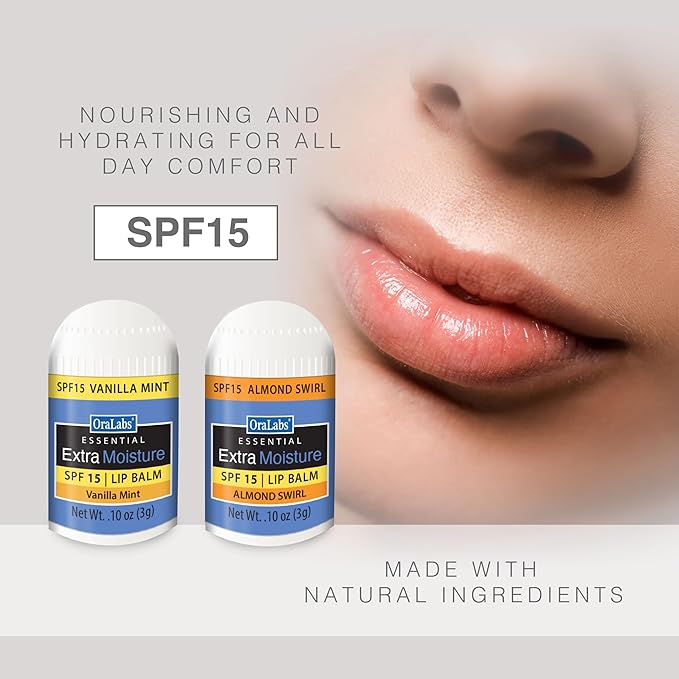 Essential Moisture Mini Lip Balm Variety Pack – 12 Count – 6 Almond Swirl + 6 Vanilla Mint – SPF 15 Lip Care – Great for Weddings, Parties, Favors, and Everyday Use